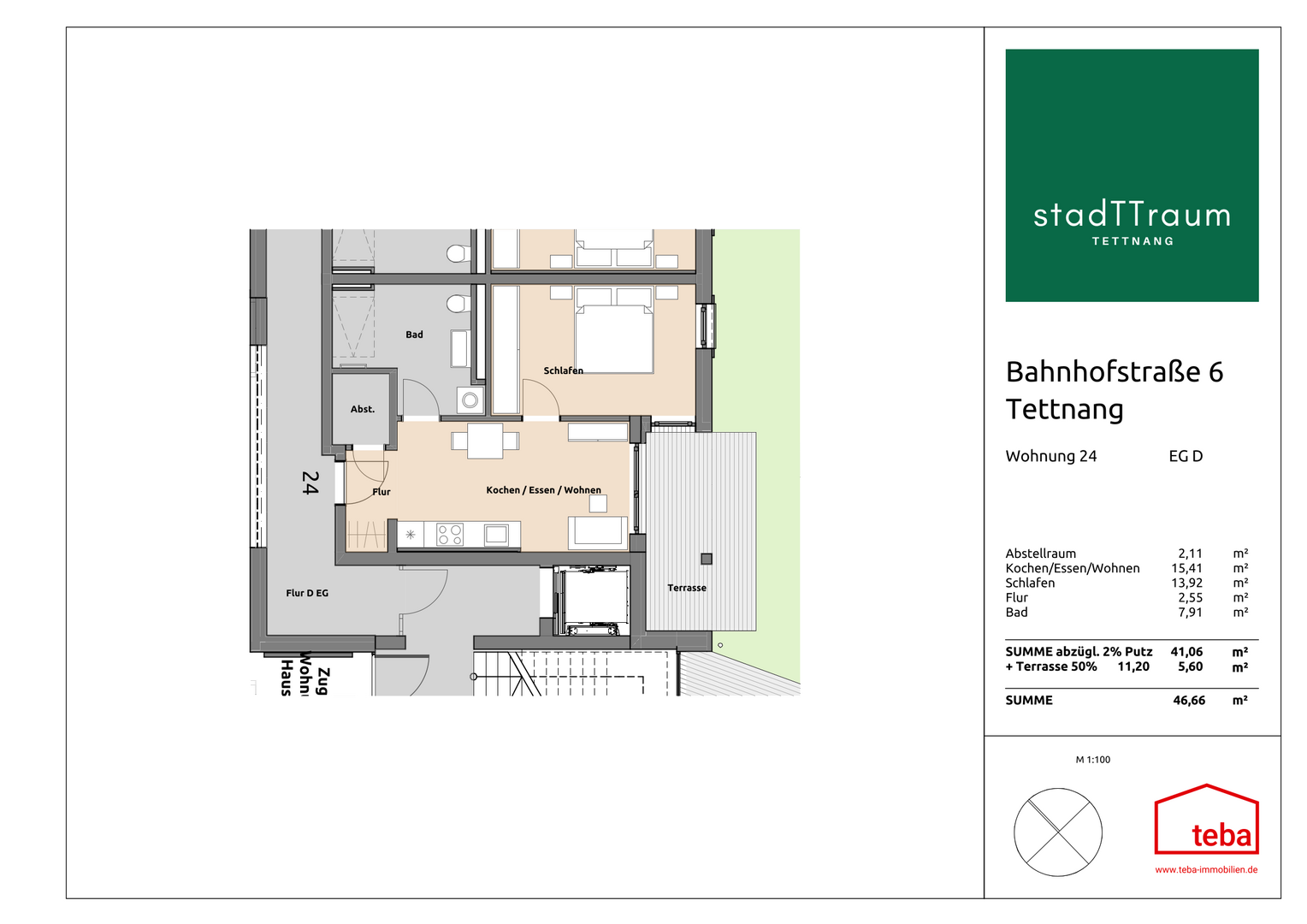 Wohnung EG D24 - Erdgeschosswohnung in 88069 Tettnang mit 46m² kaufen