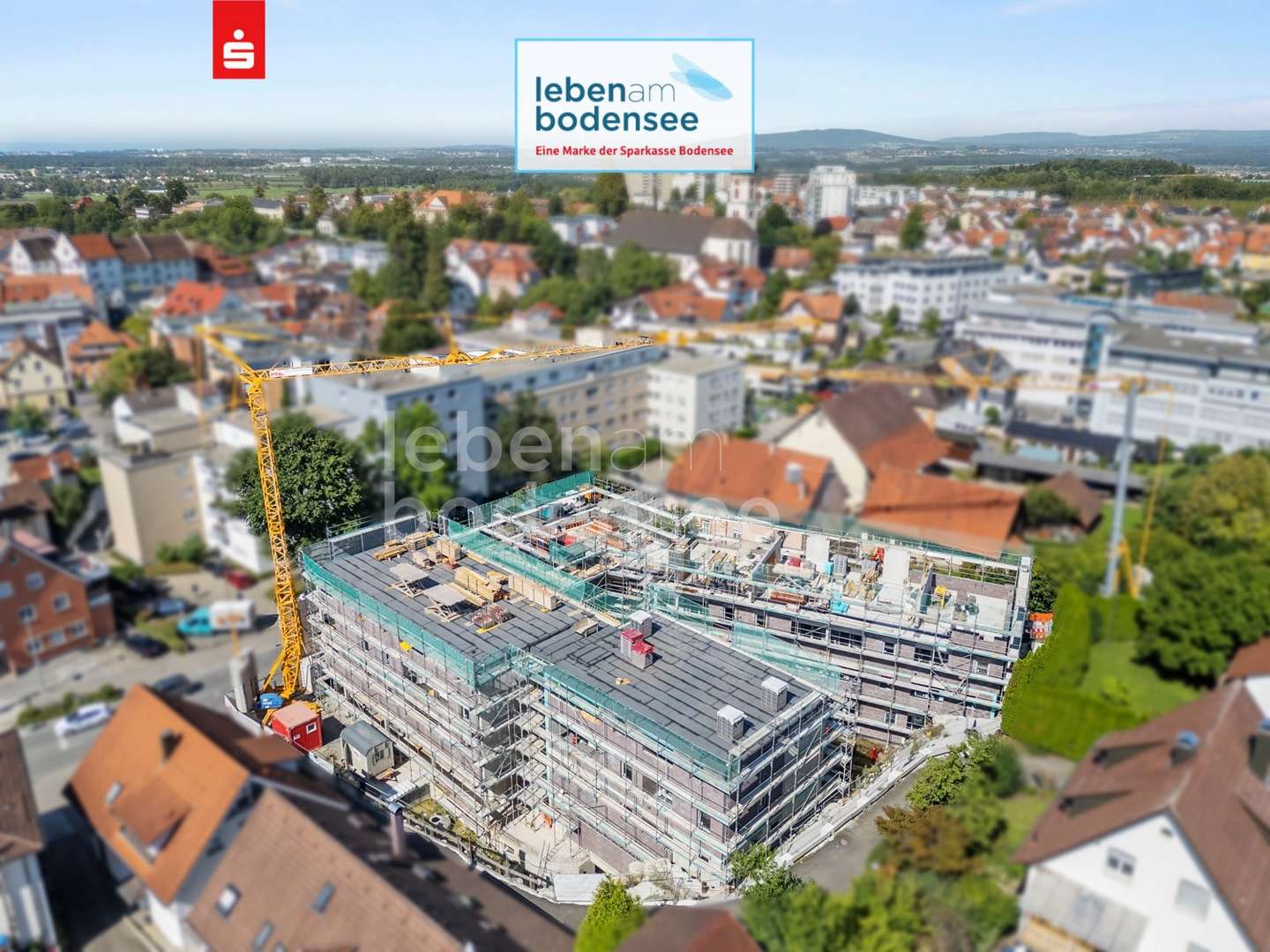 Baufortschritt Drohnenaufnahme - Etagenwohnung in 88069 Tettnang mit 45m² kaufen