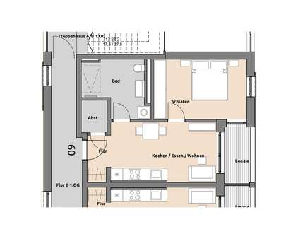 Grundriss Wohnung 3. OG B15 - Etagenwohnung in 88069 Tettnang mit 43m² kaufen