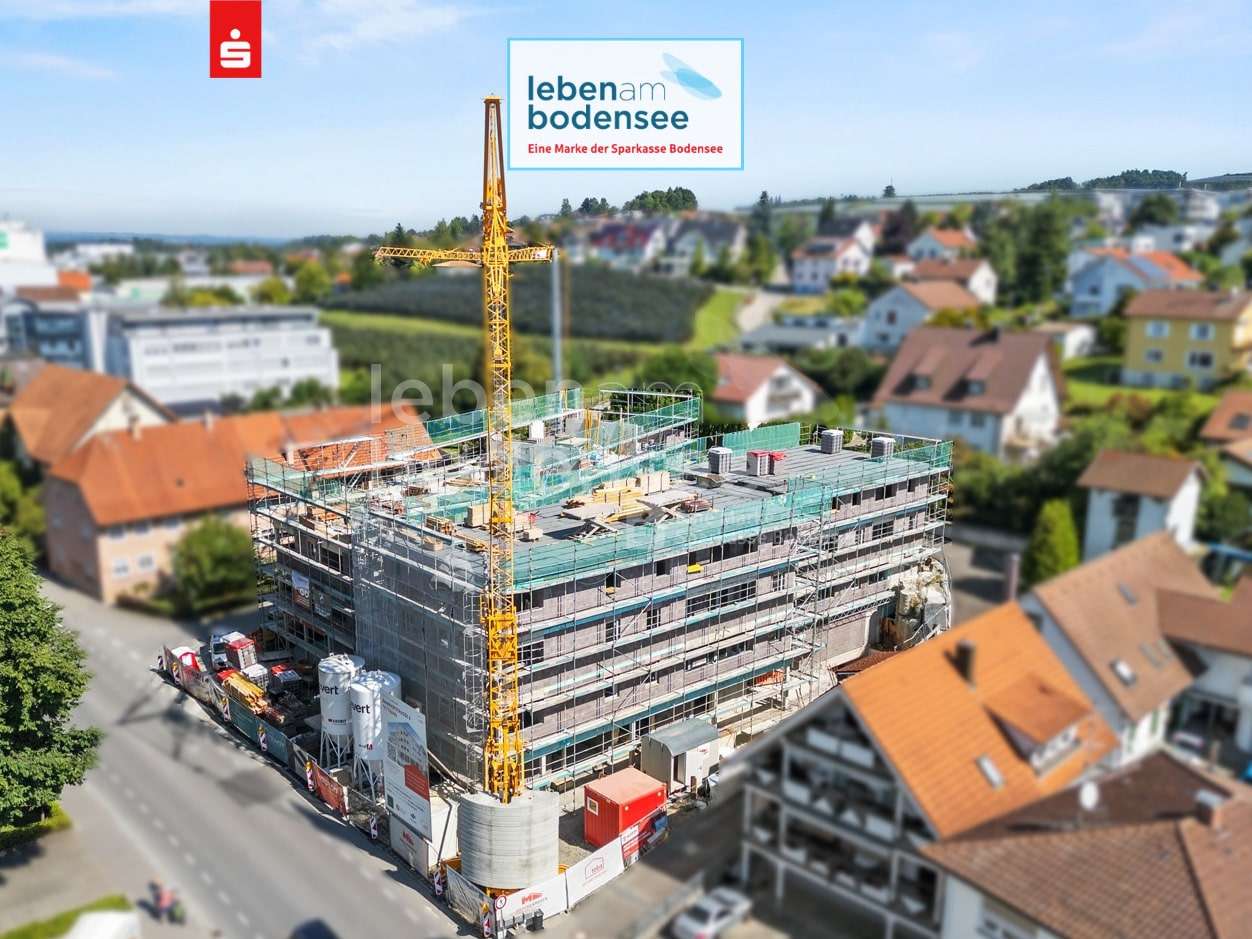 Baufortschritt Drohnenaufnahme - Etagenwohnung in 88069 Tettnang mit 73m² kaufen
