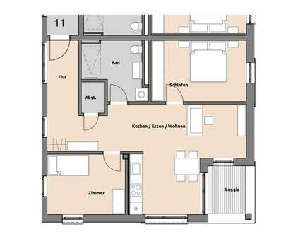 Grundriss Wohnung 2.OG B14 - Etagenwohnung in 88069 Tettnang mit 73m² kaufen