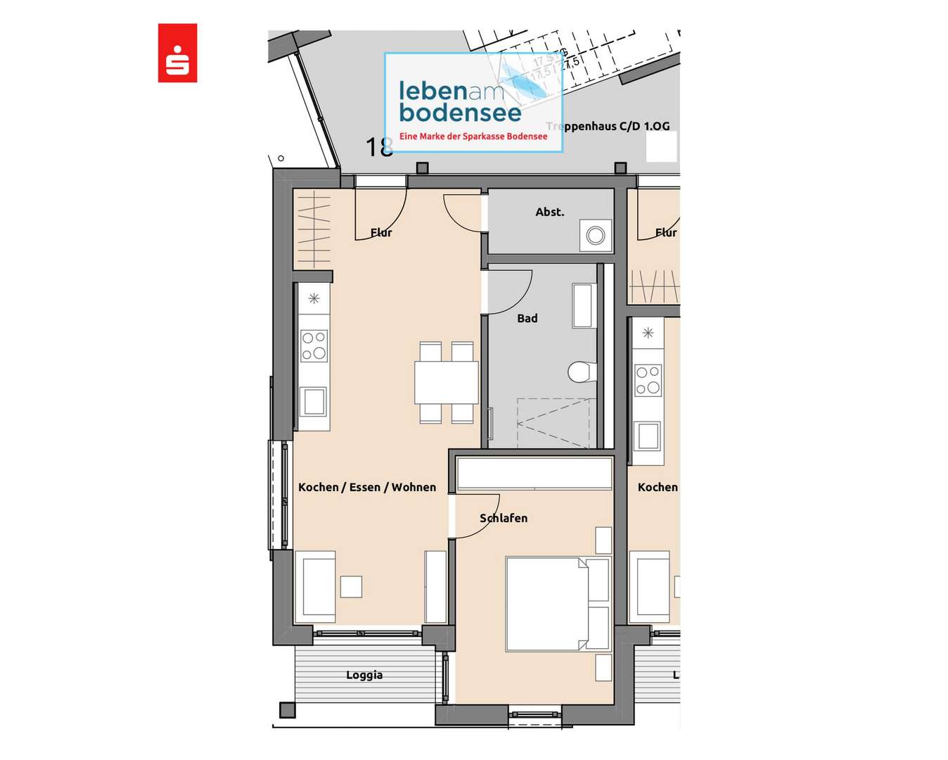 Grundriss Wohnung 2. OG C20 - Etagenwohnung in 88069 Tettnang mit 51m² kaufen