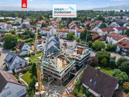 Baufortschritt Drohnenaufnahme - Etagenwohnung in 88085 Langenargen mit 55m² kaufen