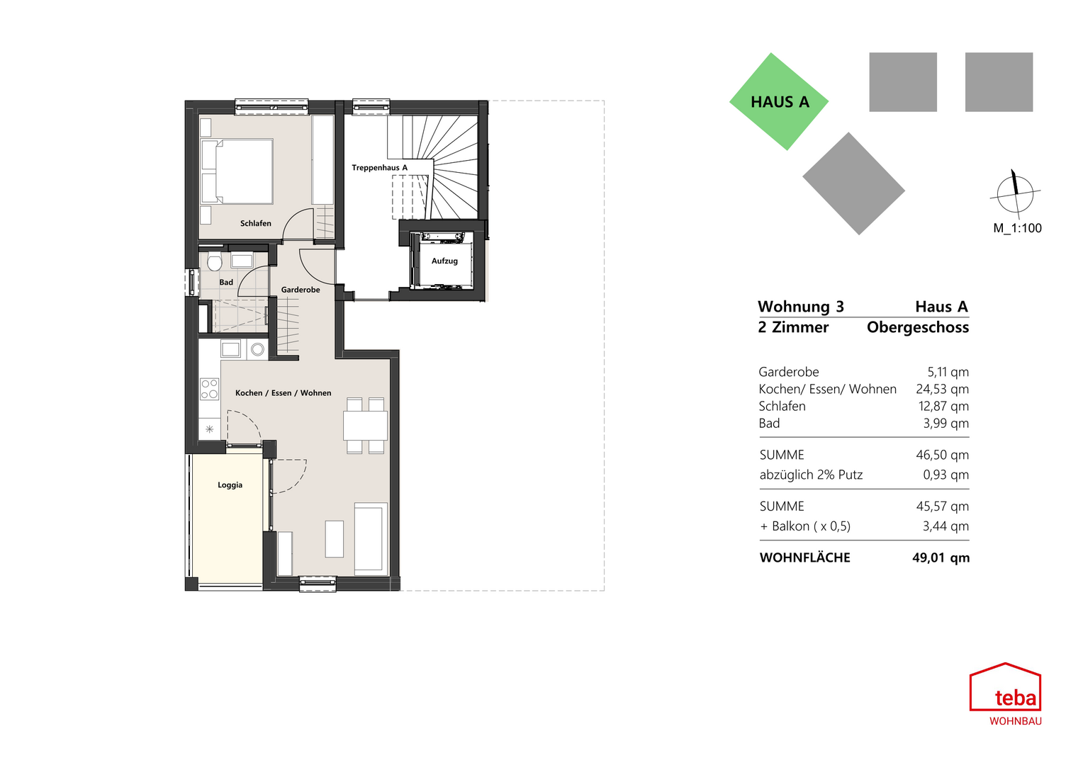 Wohnung 3 - 1. OG Haus A - Etagenwohnung in 88085 Langenargen mit 49m² kaufen