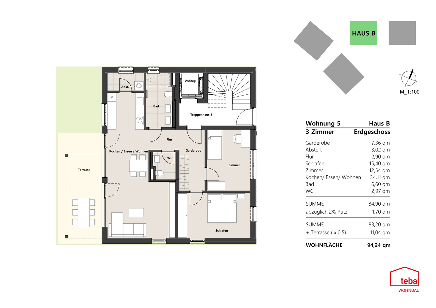 Wohnung 5 - EG Haus B - Erdgeschosswohnung in 88085 Langenargen mit 94m² kaufen