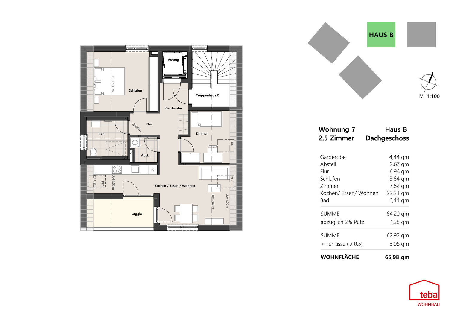 Wohnung 7 - DG Haus B - Dachgeschosswohnung in 88085 Langenargen mit 66m² kaufen