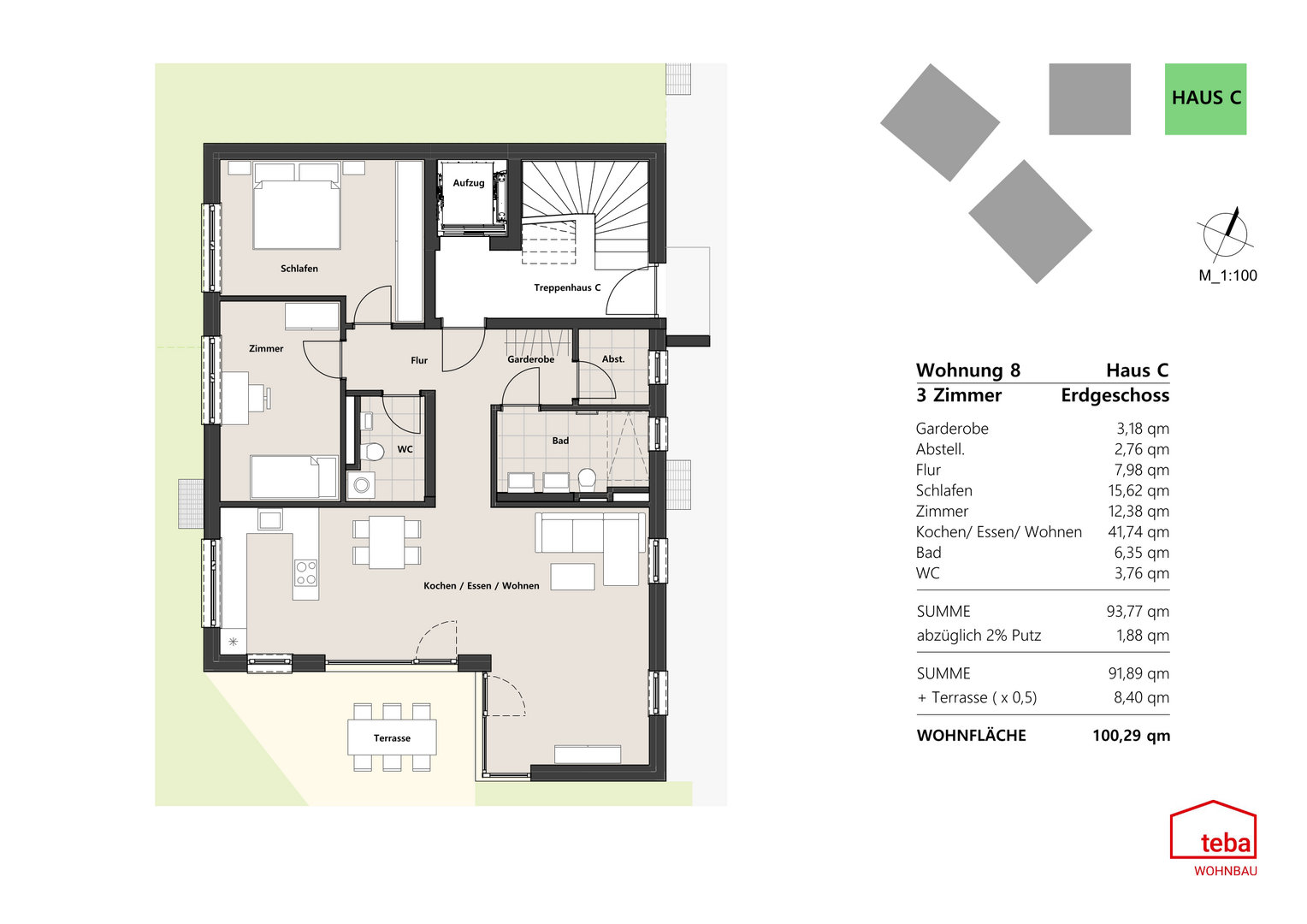 Wohnung 8 - EG Haus C - Erdgeschosswohnung in 88085 Langenargen mit 100m² kaufen