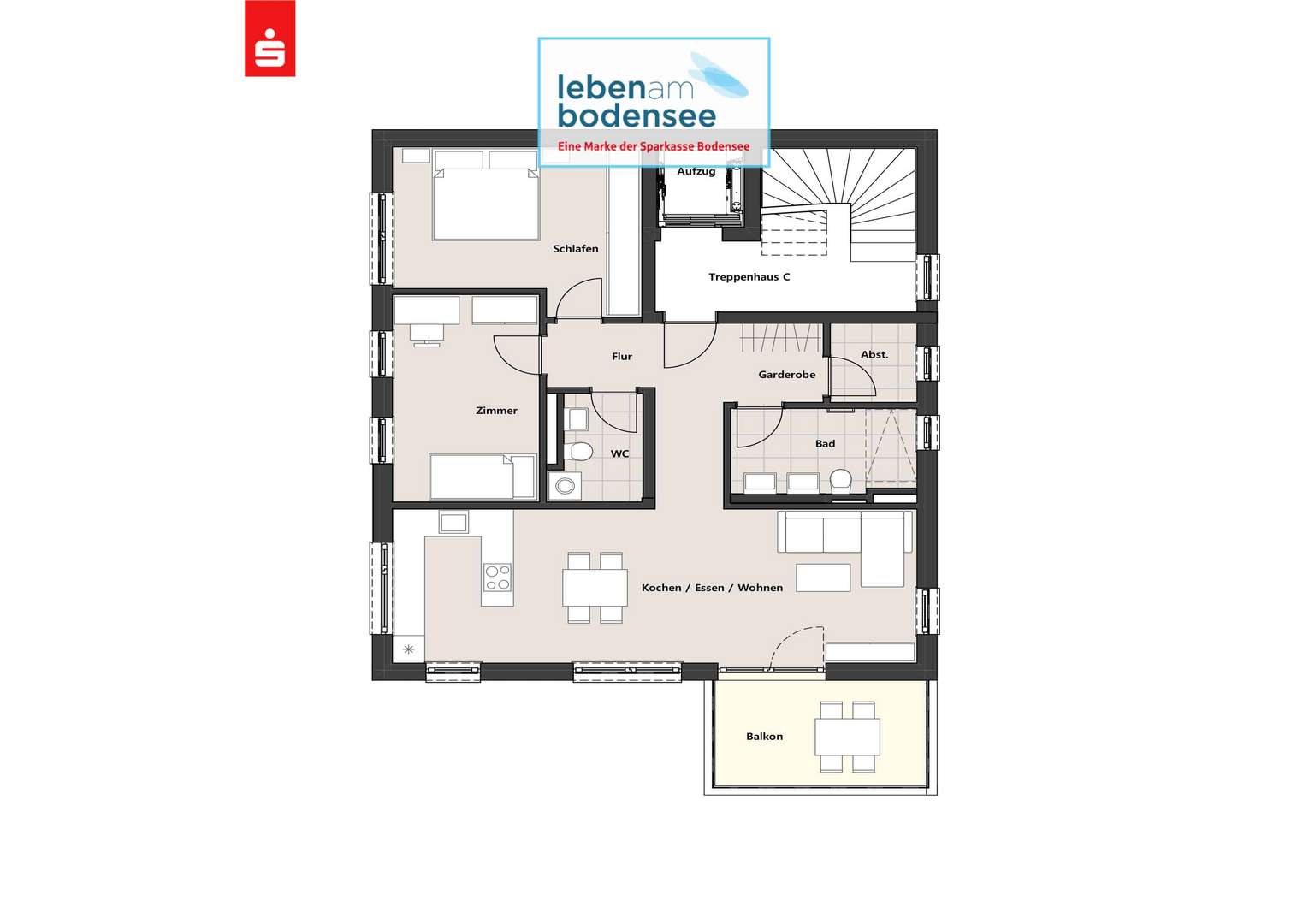 Wohnung 9 - 1.OG Haus C Wohnung 9 - 1.OG Haus C - Etagenwohnung in 88085 Langenargen mit 88m² kaufen