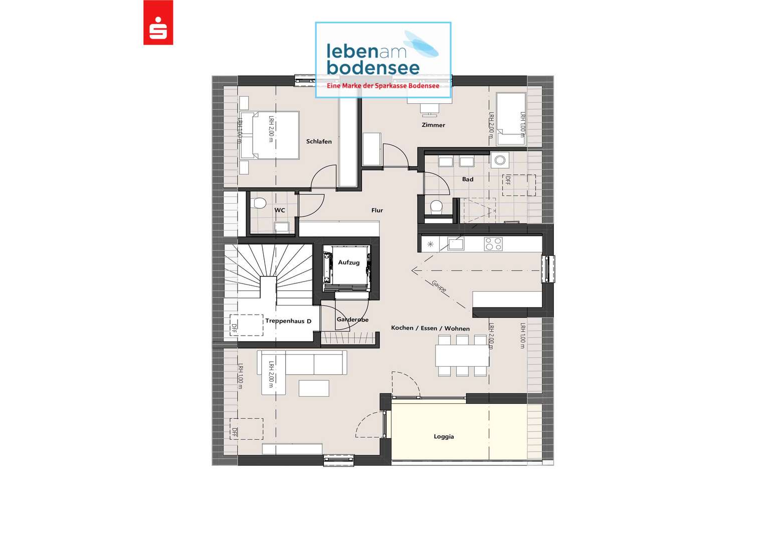 Wohnung 14 - DG Haus D Wohnung 14 - DG Haus D - Dachgeschosswohnung in 88085 Langenargen mit 91m² kaufen