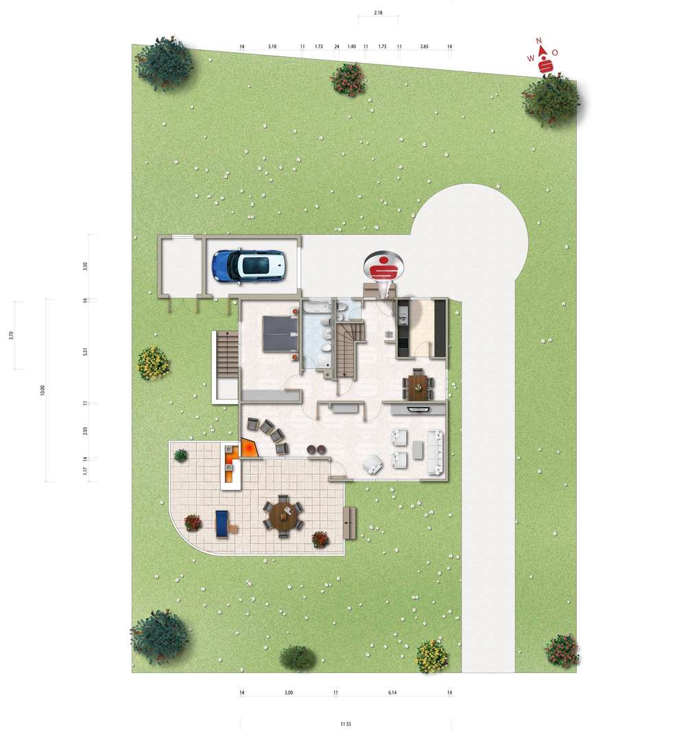 HH 111 Grundriss-Skizze EG - Einfamilienhaus in 88633 Heiligenberg mit 137m² kaufen