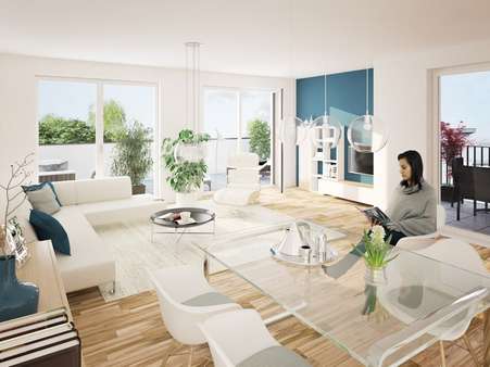 visualisierte Innenaufnahme - Erdgeschosswohnung in 78050 Villingen-Schwenningen mit 95m² kaufen