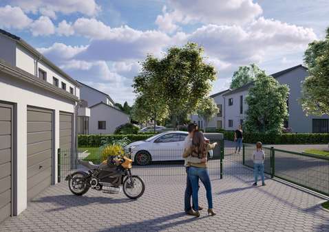 Ansicht Garage und Außenbereich - Einfamilienhaus in 85748 Garching mit 189m² kaufen