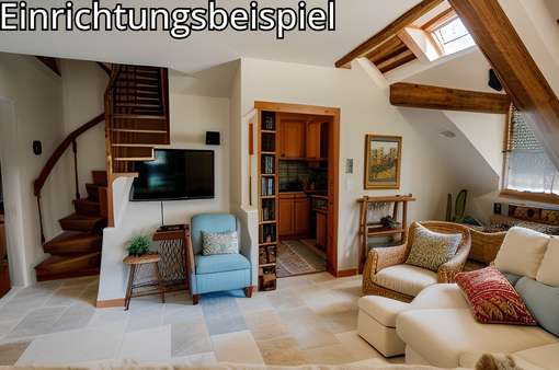 Wohnzimmer 2 Wohnzimmer 2 - Maisonette-Wohnung in 85247 Schwabhausen mit 67m² kaufen