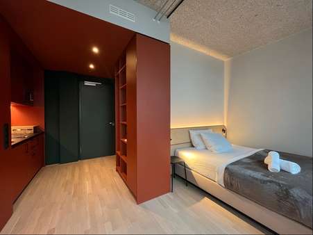 Küche und Schlafbereich - Etagenwohnung in 85221 Dachau mit 18m² kaufen