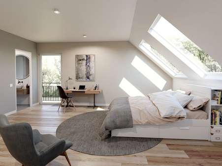Schlafbereich Dachgeschoss - Doppelhaushälfte in 85757 Karlsfeld mit 138m² kaufen