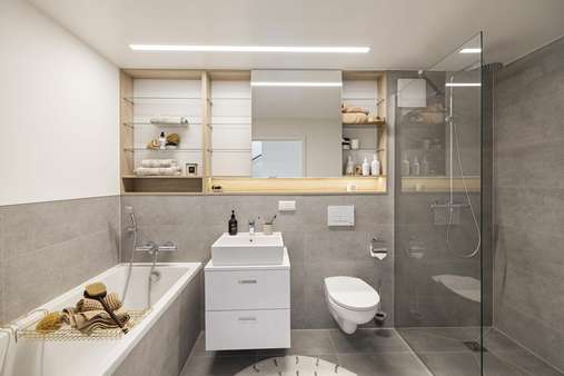 Badezimmer - Doppelhaushälfte in 85250 Altomünster mit 110m² kaufen