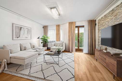 Visualisierung Wohnzimmer - Doppelhaushälfte in 85435 Erding mit 117m² kaufen