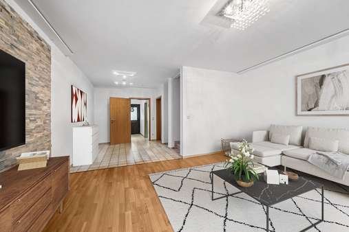 Visualisierung Wohnzimmer - Doppelhaushälfte in 85435 Erding mit 117m² kaufen