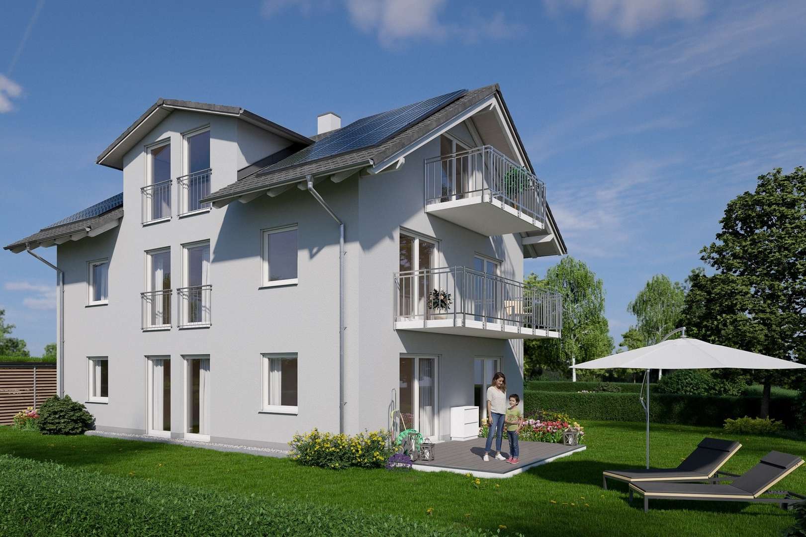 Sonnige Südwestansicht - Einfamilienhaus in 86911 Dießen mit 218m² kaufen