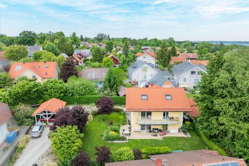 Südansicht Luftbild Südansicht Luftbild - Einfamilienhaus in 86911 Dießen mit 210m² kaufen