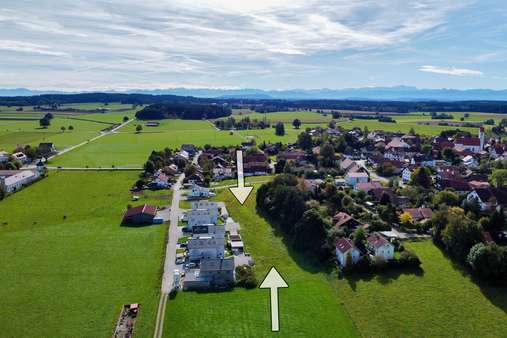 Luftbild der Grundstücke Luftbild der Grundstücke - Grundstück in 86946 Vilgertshofen mit 643m² kaufen