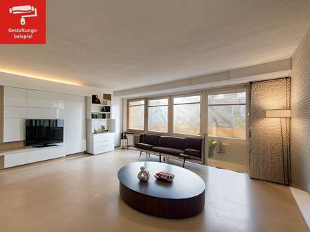 Wohnzimmer Gestaltungsbeispiel - Etagenwohnung in 82194 Gröbenzell mit 78m² kaufen