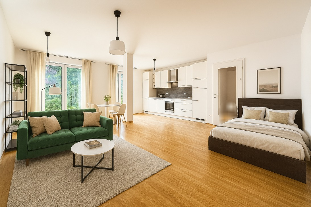 Einrichtungsbeispiel Einrichtungsbeispiel - Erdgeschosswohnung in 81539 München mit 53m² kaufen