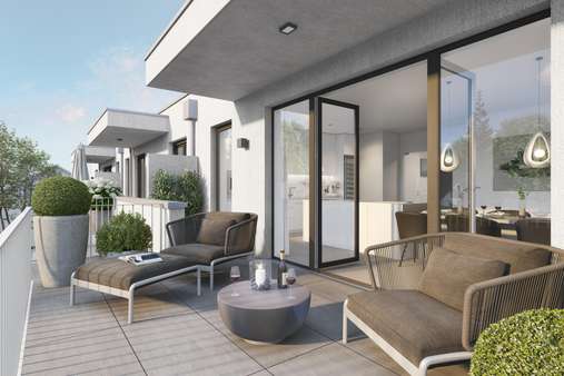 Visualisierung Dachterrasse WHG 11 - Erdgeschosswohnung in 82110 Germering mit 95m² kaufen
