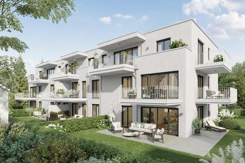 Visualisierung Gartenansicht - Erdgeschosswohnung in 82110 Germering mit 95m² kaufen