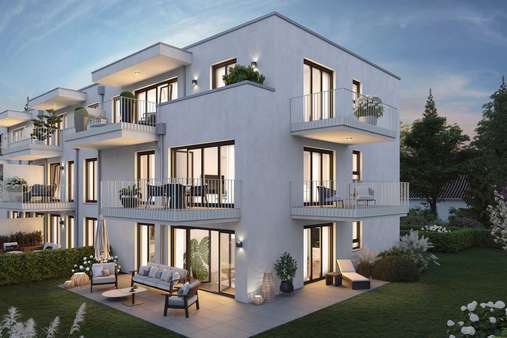 Visualisierung Dämmerung - Erdgeschosswohnung in 82110 Germering mit 83m² kaufen