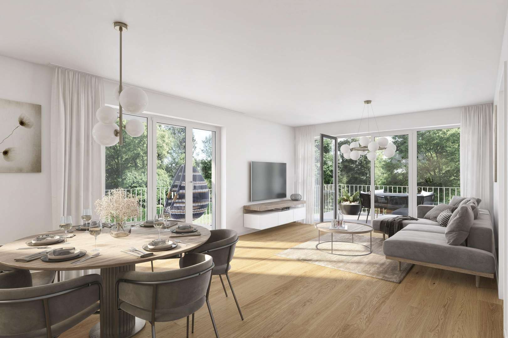 Visualisierung Wohnzimmer WHG 8 Visualisierung Wohnzimmer WHG 8 - Etagenwohnung in 82110 Germering mit 92m² kaufen