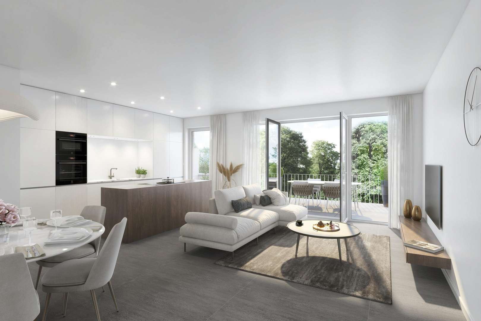 Visualisierung Wohnzimmer WHG 9 Visualisierung Wohnzimmer WHG 9 - Etagenwohnung in 82110 Germering mit 111m² kaufen