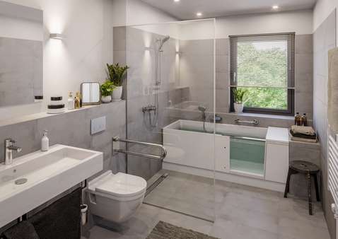 Badezimmer - Etagenwohnung in 82110 Germering mit 105m² kaufen
