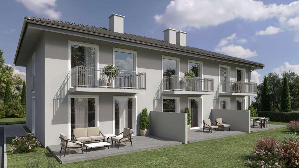 Ansicht Garten / Terrasse - Reiheneckhaus in 82216 Maisach mit 105m² kaufen