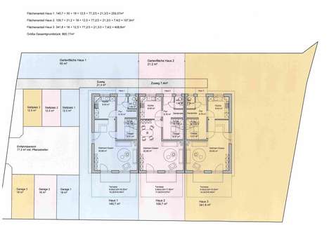 Grundstückseinteilung - Reiheneckhaus in 82216 Maisach mit 105m² kaufen
