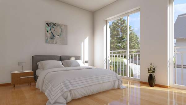 Visualisierung Schlafzimmer - Doppelhaushälfte in 82110 Germering mit 117m² kaufen