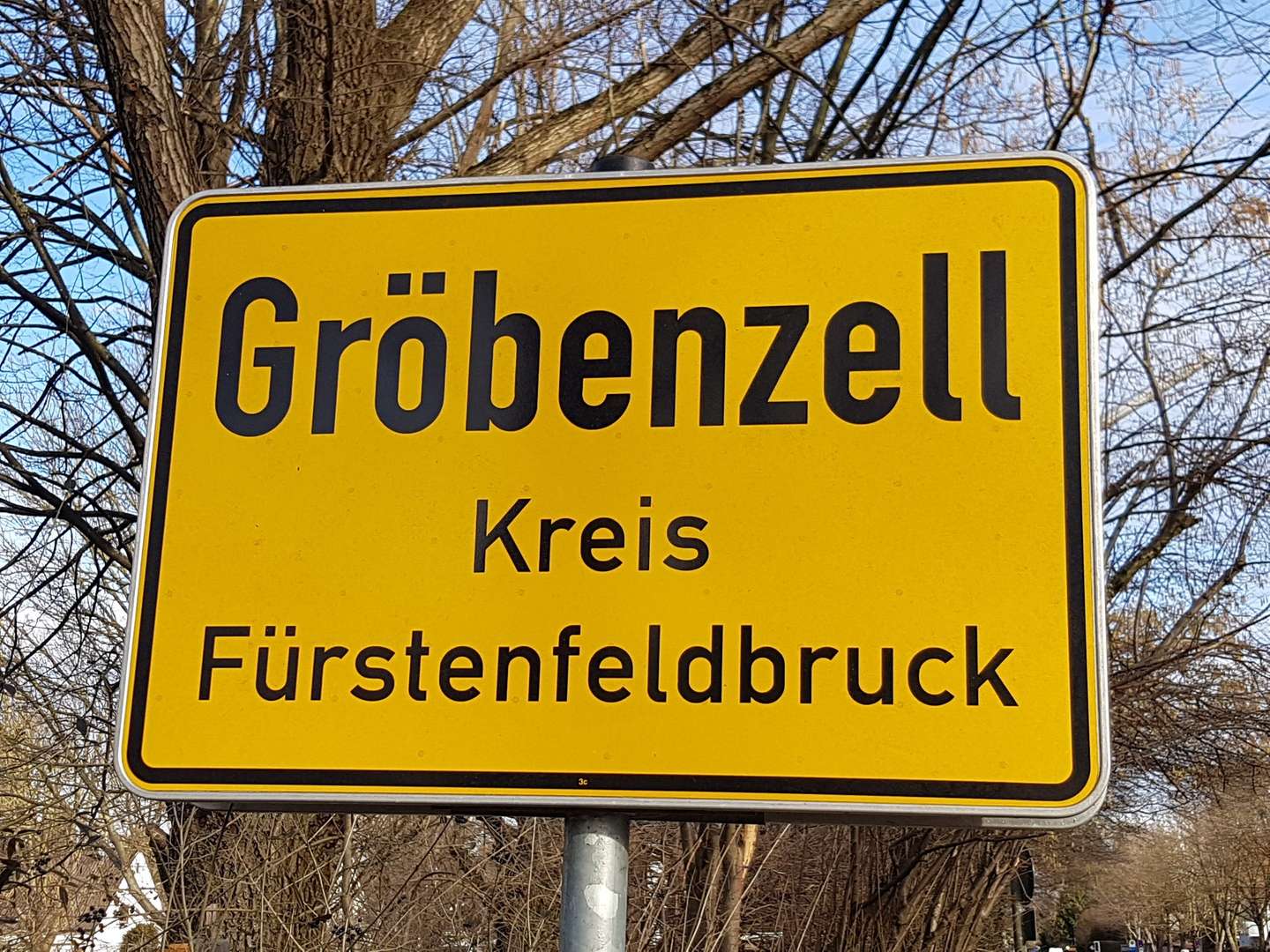 Ortsschild Gröbenzell - Grundstück in 82194 Gröbenzell mit 1376m² kaufen