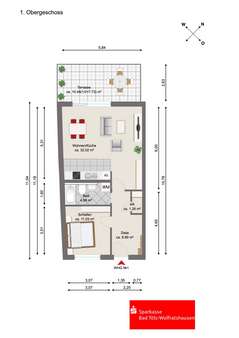 Grundriss Wohnung 1 - Etagenwohnung in 82538 Geretsried mit 65m² kaufen