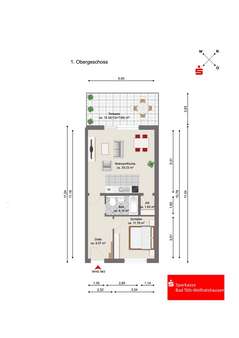 Grundriss Wohnung 3 - Etagenwohnung in 82538 Geretsried mit 64m² kaufen