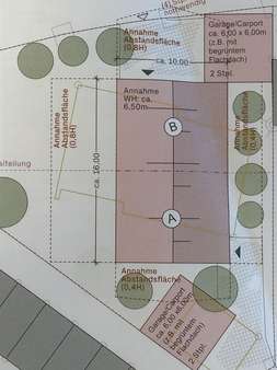 Bebauungsvorschlag mit einem Doppelhaus Bebauungsvorschlag mit einem Doppelhaus - Grundstück in 82538 Geretsried mit 749m² kaufen