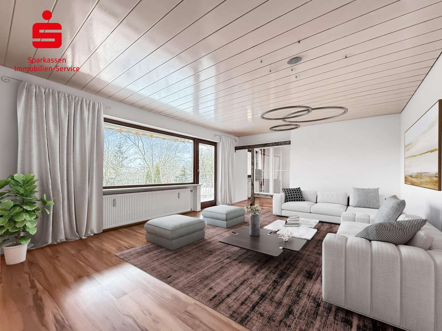 Wohnzimmer - Etagenwohnung in 85614 Kirchseeon mit 116m² kaufen