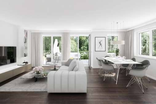 Wohnbereich Visualisierung - Erdgeschosswohnung in 81245 München mit 80m² kaufen