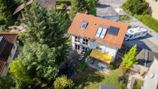Drohne Südansicht Drohne Südansicht - Doppelhaushälfte in 85591 Vaterstetten mit 130m² kaufen