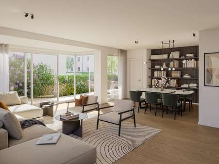 Visualisierung Wohnbereich Visualisierung Wohnbereich - Erdgeschosswohnung in 81479 München mit 128m² kaufen