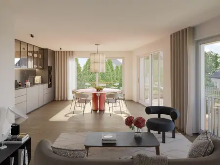 Neubau: Großzügig geschnittene 3-Zimmer-Wohnung mit Südbalkon. 