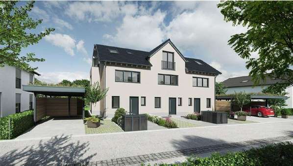 Visualisierung Straßenansicht - Reiheneckhaus in 82205 Gilching mit 124m² kaufen