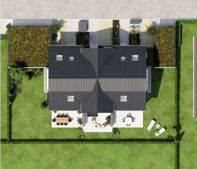Visualisierung Vogelperspektive - Reiheneckhaus in 82205 Gilching mit 124m² kaufen