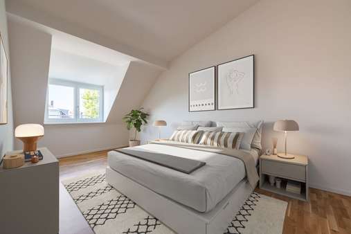 Schlafzimmer - Dachgeschosswohnung in 81541 München mit 84m² kaufen