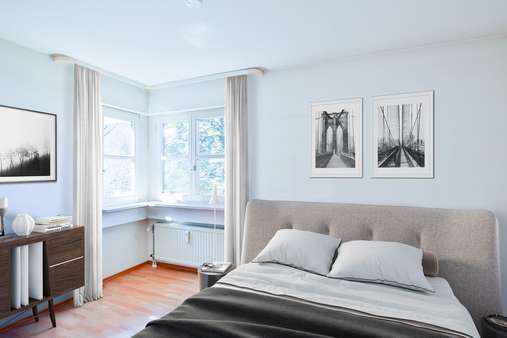 Schlafzimmer Einrichtungsbsp. - Etagenwohnung in 81827 München mit 63m² kaufen