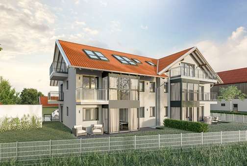 Außensicht Nord-West - Etagenwohnung in 82054 Sauerlach mit 84m² kaufen